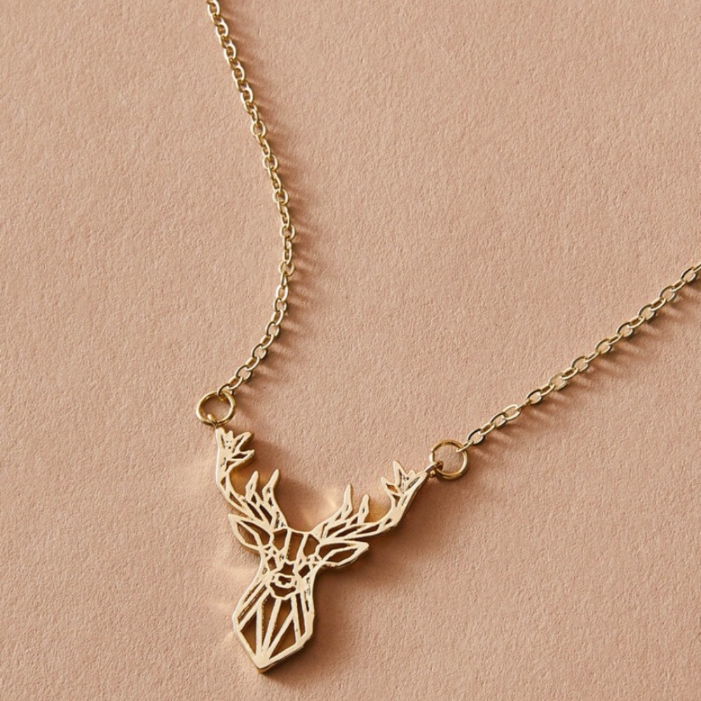 🌻 GOLD STAG PENDANT NECKLACE 🌻